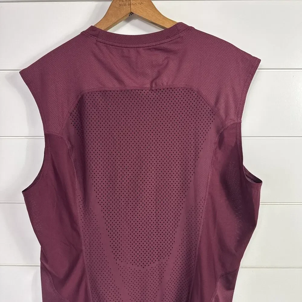 Nike Pro Dri-Fit Sleeveless Tank Top Fitted Athletic Maroon sz L